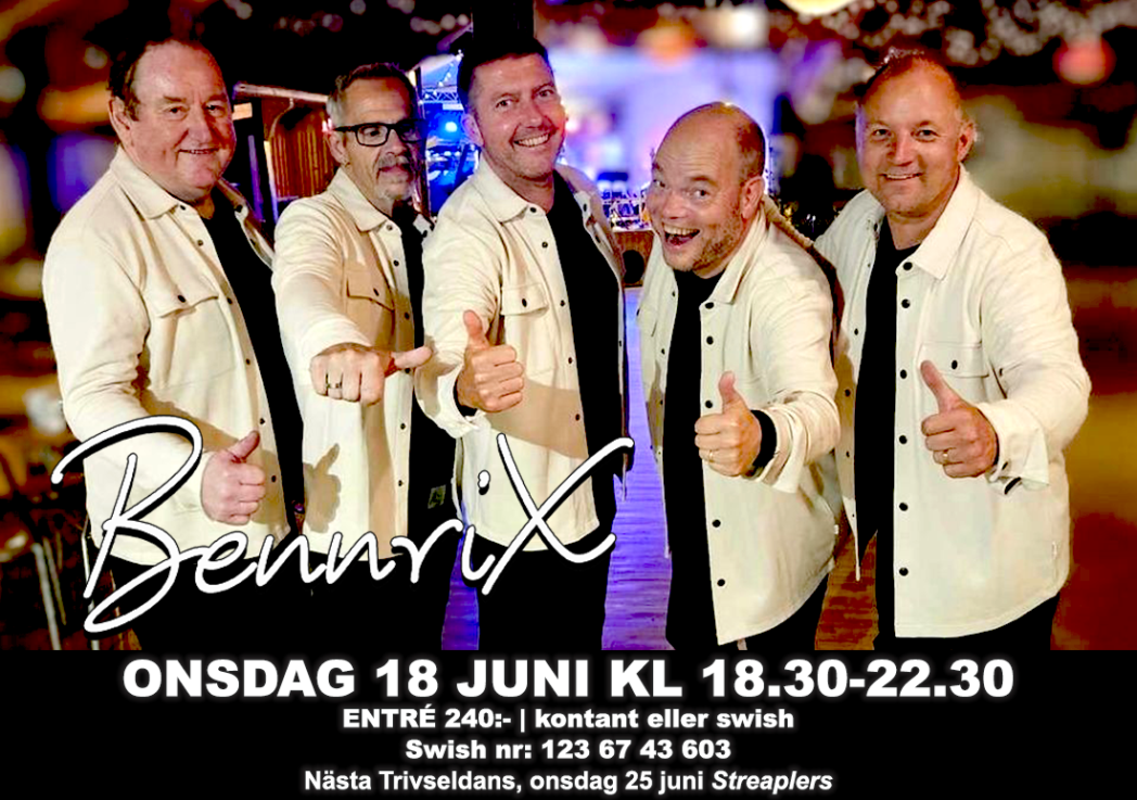 Bennrix spelar upp till dans på Lyktan 18 juni. Välkomna!