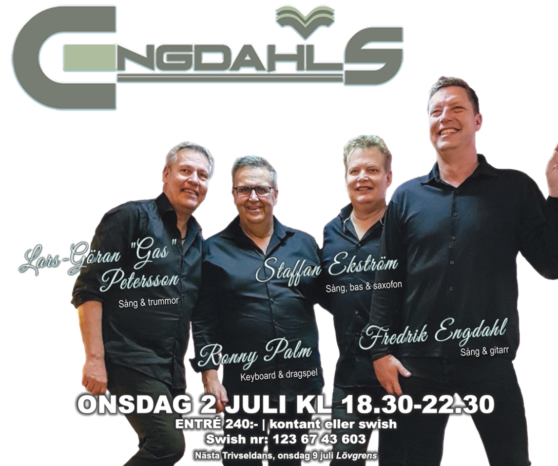 Engdahls spelar upp till dans på Lyktan 2 juli. Välkomna!