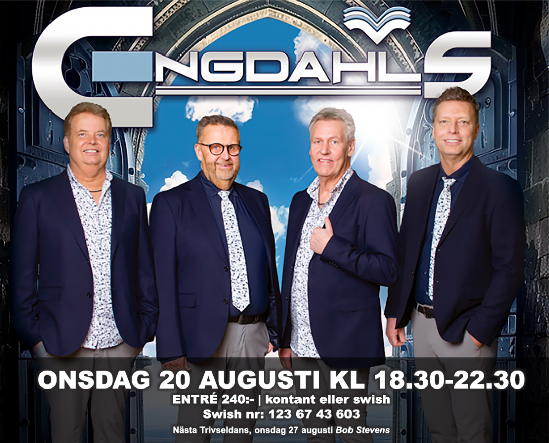 Trivseldans på Lyktan 20 augusti till Engdahls. Välkomna!